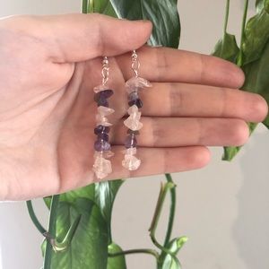 Rose Quartz & Amethyst Earrings